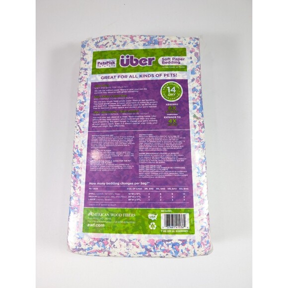 PETSPICK Uber Soft Paper Pet Bedding for Small Animals White/Blue Size 36 L - Picture 2 of 3